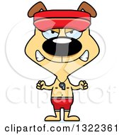 Clipart Of A Cartoon Mad Dog Lifeguard Royalty Free Vector Illustration