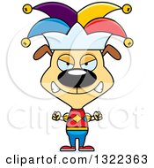 Clipart Of A Cartoon Mad Dog Jester Royalty Free Vector Illustration