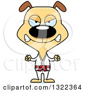Clipart Of A Cartoon Mad Karate Dog Royalty Free Vector Illustration