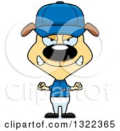 Clipart Of A Cartoon Mad Dog Baseball Player Royalty Free Vector Illustration