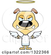 Clipart Of A Cartoon Mad Dog Angel Royalty Free Vector Illustration
