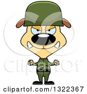 Clipart Of A Cartoon Mad Dog Soldier Royalty Free Vector Illustration