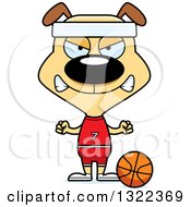 Clipart Of A Cartoon Mad Dog Basketball Player Royalty Free Vector Illustration
