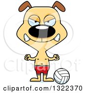 Clipart Of A Cartoon Mad Dog Beach Volleyball Player Royalty Free Vector Illustration