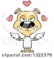 Clipart Of A Cartoon Mad Cupid Dog Royalty Free Vector Illustration