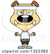 Clipart Of A Cartoon Mad Fitness Dog Royalty Free Vector Illustration