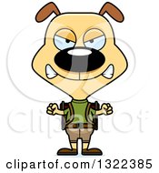 Clipart Of A Cartoon Mad Dog Hiker Royalty Free Vector Illustration