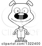 Poster, Art Print Of Cartoon Black And White Happy Dog Doctor