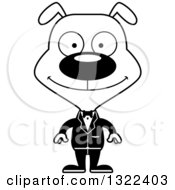 Poster, Art Print Of Cartoon Black And White Happy Dog Groom