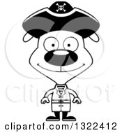 Poster, Art Print Of Cartoon Black And White Happy Pirate Dog