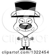Lineart Clipart Of A Cartoon Black And White Mad Dog Circus Ringmaster Royalty Free Outline Vector Illustration