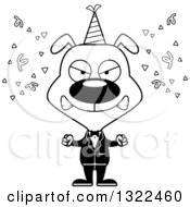 Poster, Art Print Of Cartoon Black And White Mad Party Dog