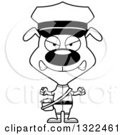 Lineart Clipart Of A Cartoon Black And White Mad Dog Mail Man Royalty Free Outline Vector Illustration