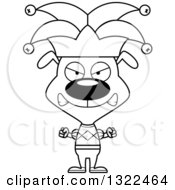 Poster, Art Print Of Cartoon Black And White Mad Dog Jester