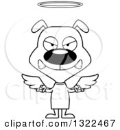 Poster, Art Print Of Cartoon Black And White Mad Dog Angel