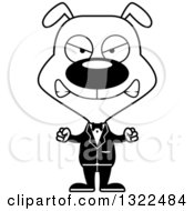 Poster, Art Print Of Cartoon Black And White Mad Dog Groom