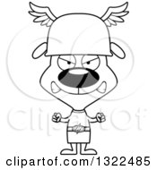 Lineart Clipart Of A Cartoon Black And White Mad Dog Hermes Royalty Free Outline Vector Illustration