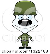 Poster, Art Print Of Cartoon Happy White Cat Army Soldier