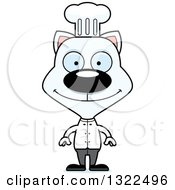 Poster, Art Print Of Cartoon Happy White Cat Chef