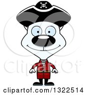 Clipart Of A Cartoon Happy White Cat Pirate Royalty Free Vector Illustration