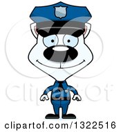 Poster, Art Print Of Cartoon Happy White Cat Police Officer
