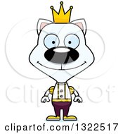 Poster, Art Print Of Cartoon Happy White Cat Prince