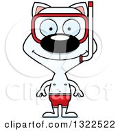 Clipart Of A Cartoon Happy White Cat In Snorkel Gear Royalty Free Vector Illustration