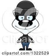 Poster, Art Print Of Cartoon Happy White Cat Robber