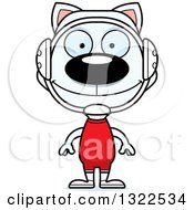Clipart Of A Cartoon Happy White Cat Wrestler Royalty Free Vector Illustration