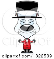 Clipart Of A Cartoon Mad White Cat Circus Ringmaster Royalty Free Vector Illustration