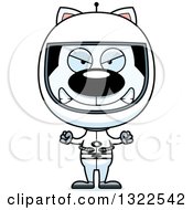 Poster, Art Print Of Cartoon Mad White Cat Astronaut