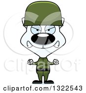 Poster, Art Print Of Cartoon Mad White Cat Army Soldier