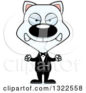 Poster, Art Print Of Cartoon Mad White Cat Groom