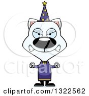 Poster, Art Print Of Cartoon Mad White Cat Wizard