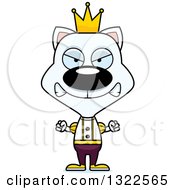 Poster, Art Print Of Cartoon Mad White Cat Prince