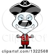 Clipart Of A Cartoon Mad White Cat Pirate Royalty Free Vector Illustration