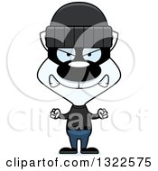 Poster, Art Print Of Cartoon Mad White Cat Robber