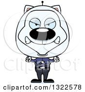 Poster, Art Print Of Cartoon Mad White Futuristic Space Cat