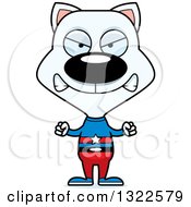 Poster, Art Print Of Cartoon Mad White Cat Super Hero