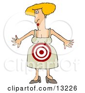 Woman With A Target On Her Stomach