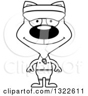 Poster, Art Print Of Cartoon Black And White Happy Cat Lifeguard
