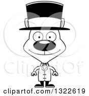 Poster, Art Print Of Cartoon Black And White Happy Cat Circus Ringmaster