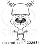 Lineart Clipart Of A Cartoon Black And White Mad Cat Hermes Royalty Free Outline Vector Illustration