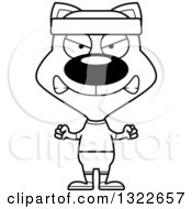 Poster, Art Print Of Cartoon Black And White Mad Fitness Cat