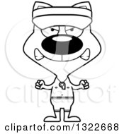 Poster, Art Print Of Cartoon Black And White Mad Cat Lifeguard