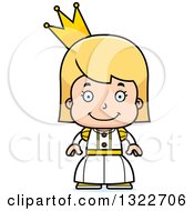 Poster, Art Print Of Cartoon Happy Blond White Girl Princess