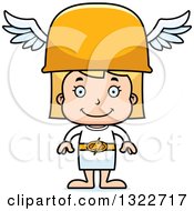 Cartoon Happy Blond White Hermes Girl
