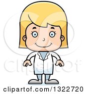 Clipart Of A Cartoon Happy Blond White Girl Doctor Royalty Free Vector Illustration