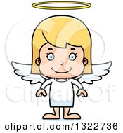 Poster, Art Print Of Cartoon Happy Blond White Girl Angel