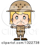 Clipart Of A Cartoon Mad Blond White Girl Zookeeper Royalty Free Vector Illustration